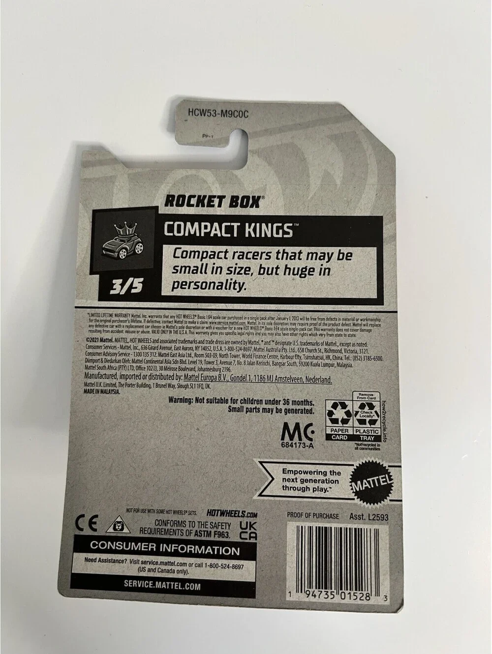 2022 Hot Wheels COMPACT KINGS 3/5 Rocket Box 69/250